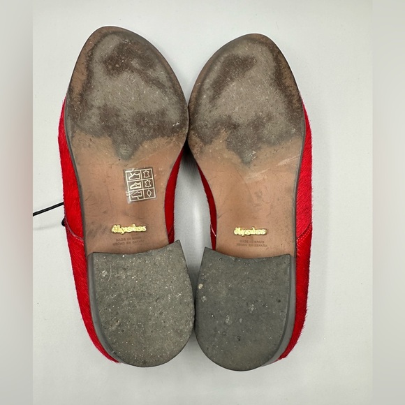 Élysèss Size 6.5 Red Animal Hair Oxford Shoes - Picture 5 of 5